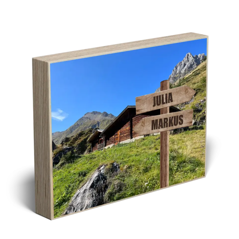 Personalisiertes Holzbild "Zillertal"