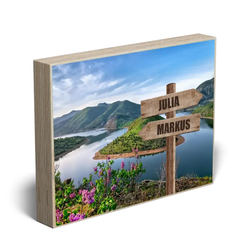 Personalisiertes Holzbild "Wegweiser"
