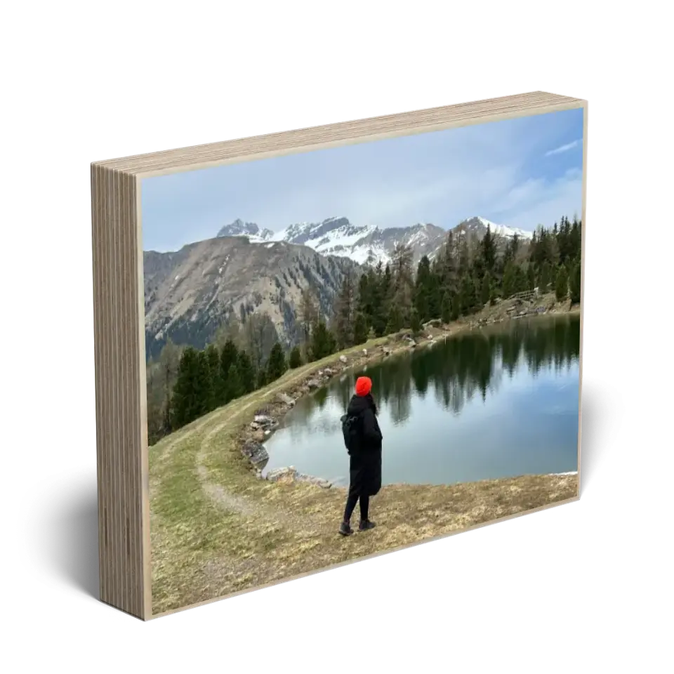 Holzbild "Mit persönlichem Motiv"