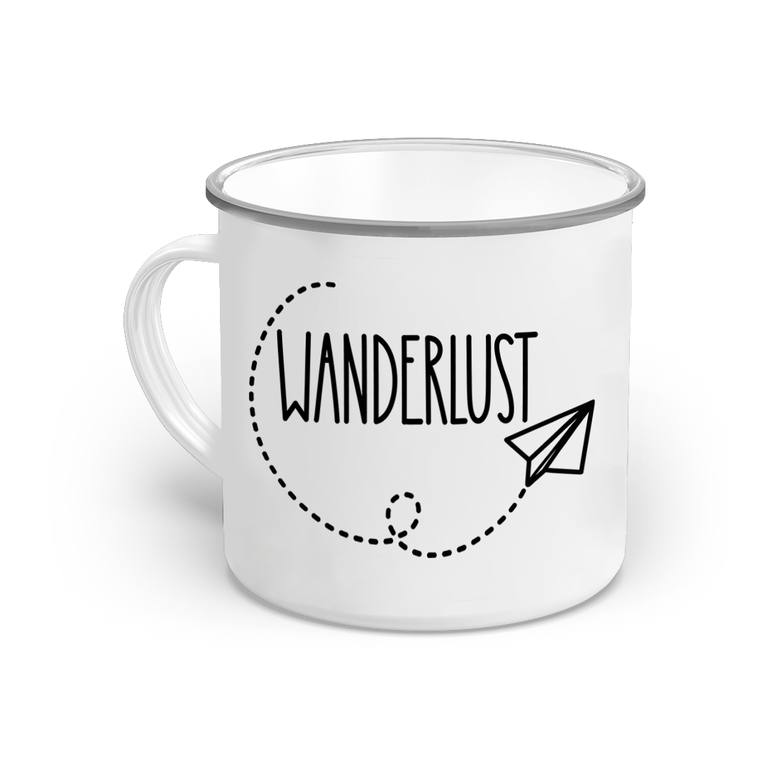 Emaille-Tasse "Wanderlust"