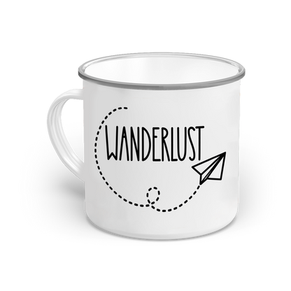 Emaille-Tasse "Wanderlust"