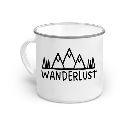 Emaille-Tasse "Wanderlust 2"