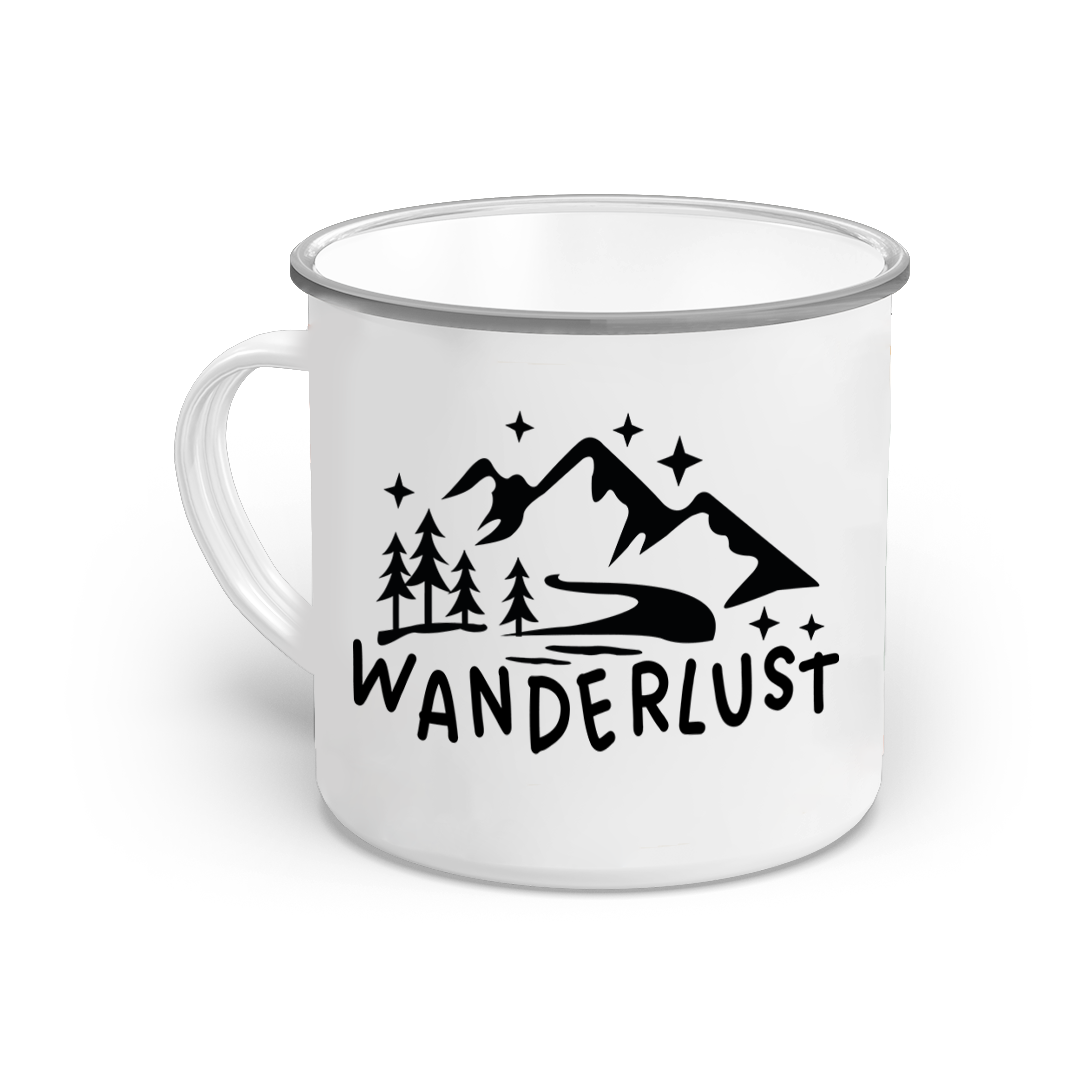 Emaille-Tasse "Wanderlust 3"