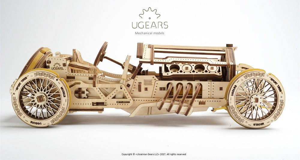 UGEARS I U9 Rennwagen I Holzpuzzle